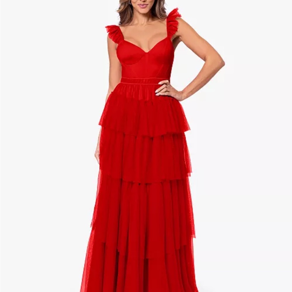 Blondie Nites Mina tiered mesh ball gown